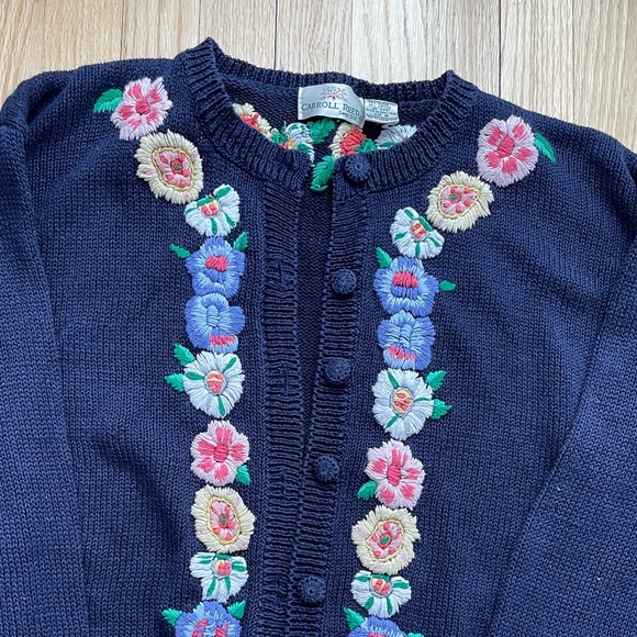 Embroidered Vintage Flower Sweater Carroll Reed - Picture 5 of 5